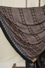 Black HBP Modal Silk Saree - SRBMSS613