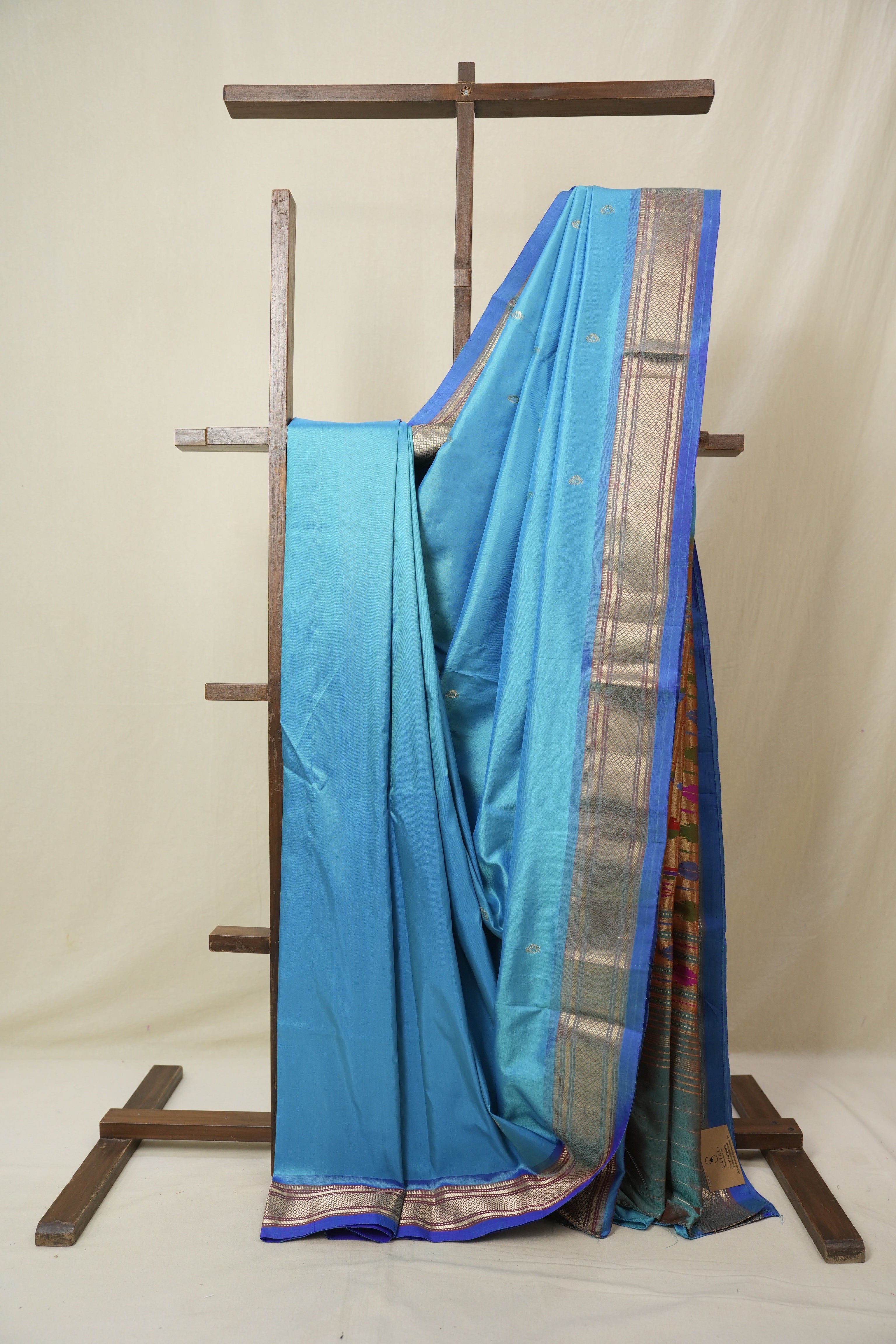 Blue Silk Paithani Saree - SRBSPS782