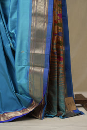 Blue Silk Paithani Saree - SRBSPS782