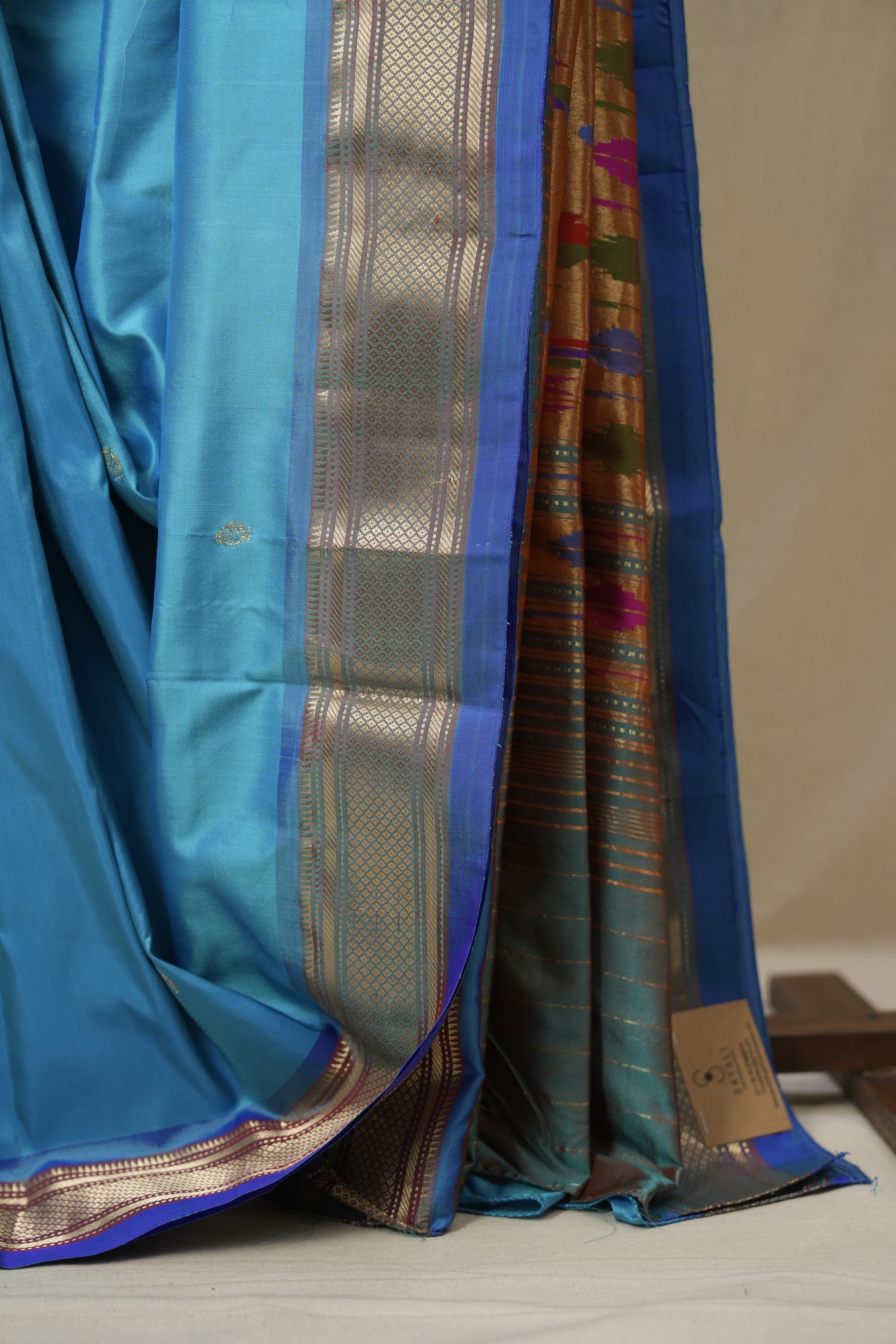 Blue Silk Paithani Saree - SRBSPS782