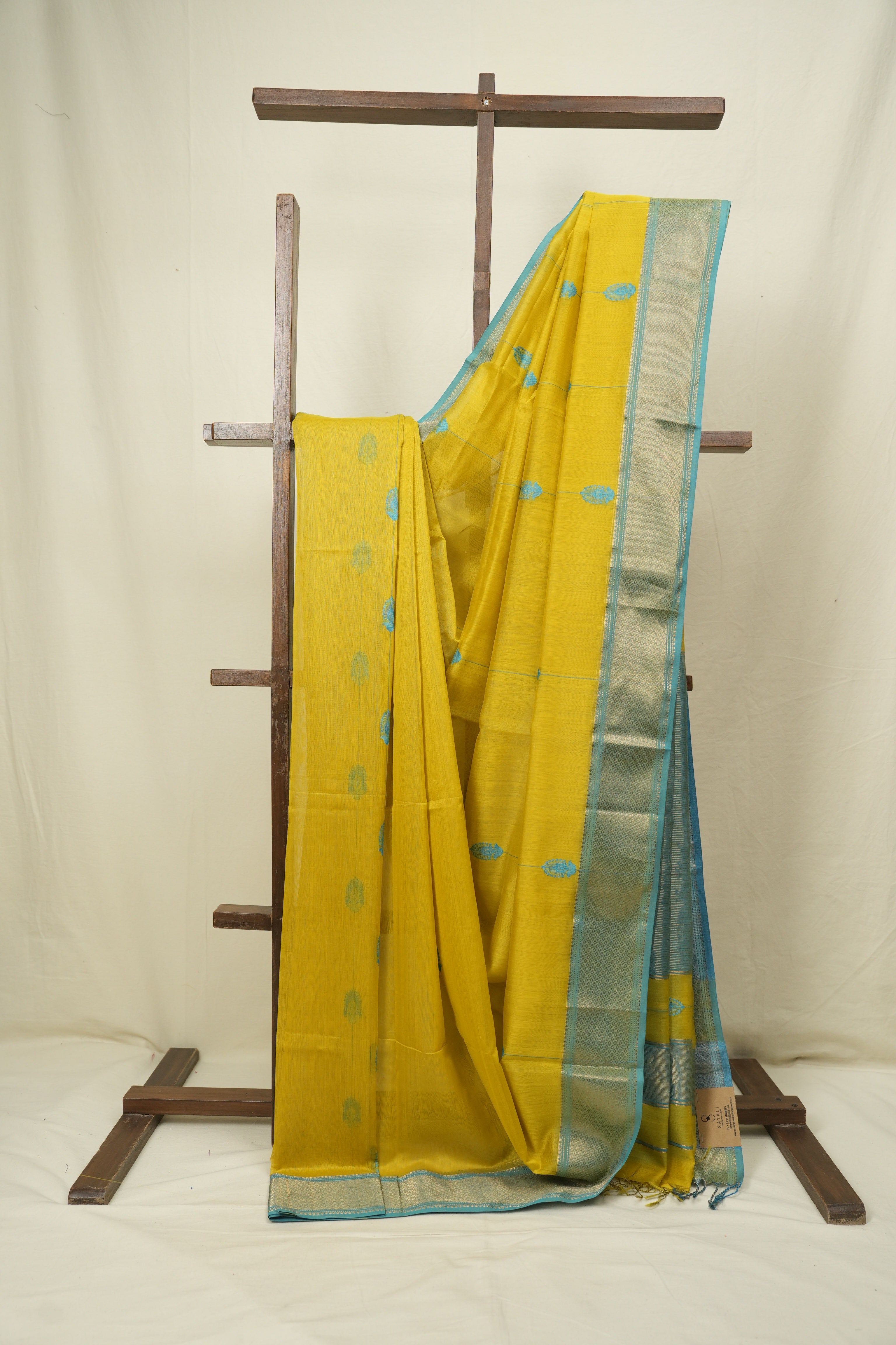 Lemon Yellow Maheshwari Saree - SRLYMS1276