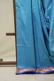 Blue Silk Paithani Saree - SRBSPS782