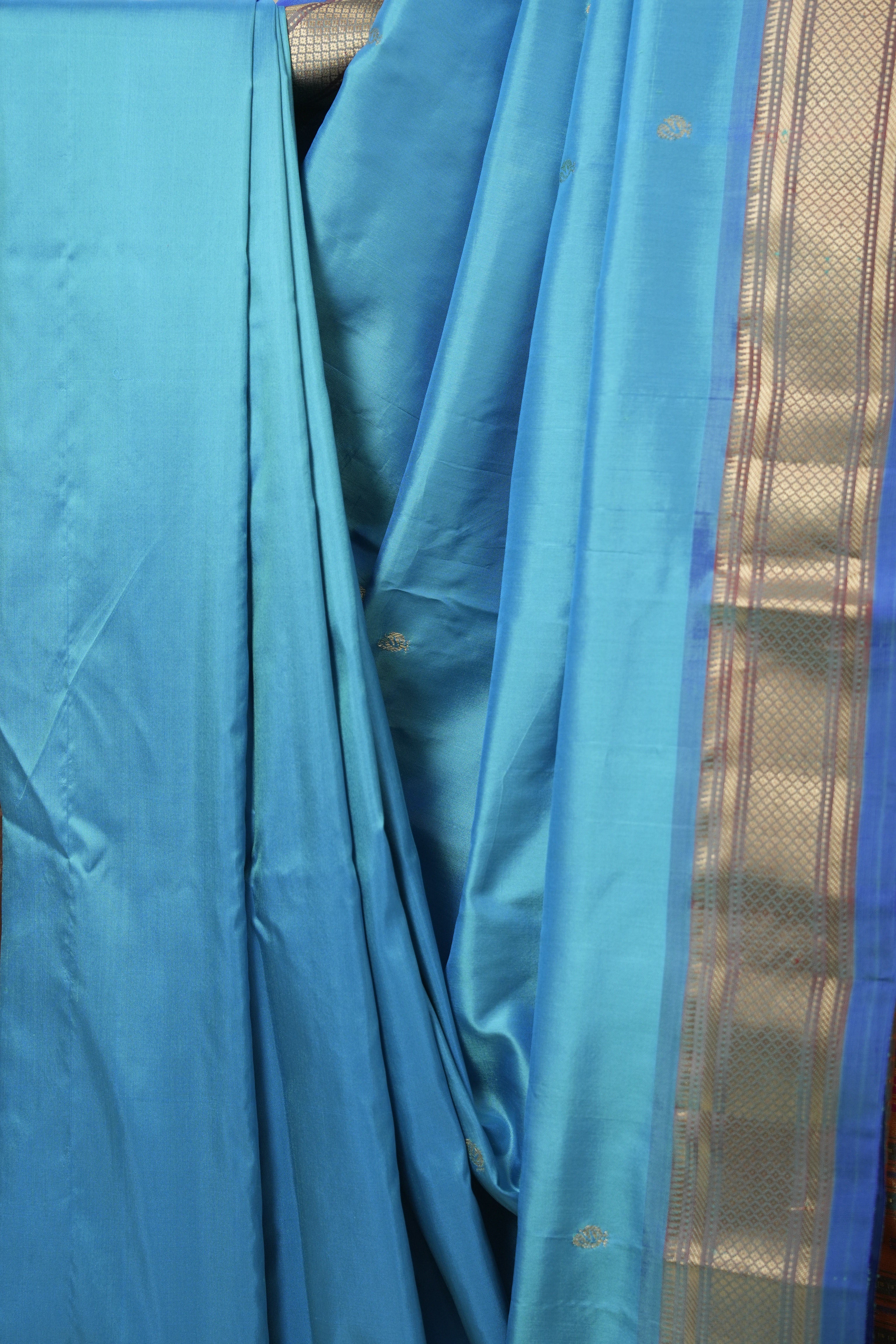 Blue Silk Paithani Saree - SRBSPS782