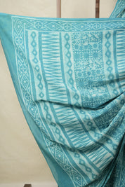 Turquoise Blue HBP Cotton Saree - SRTBCS3151