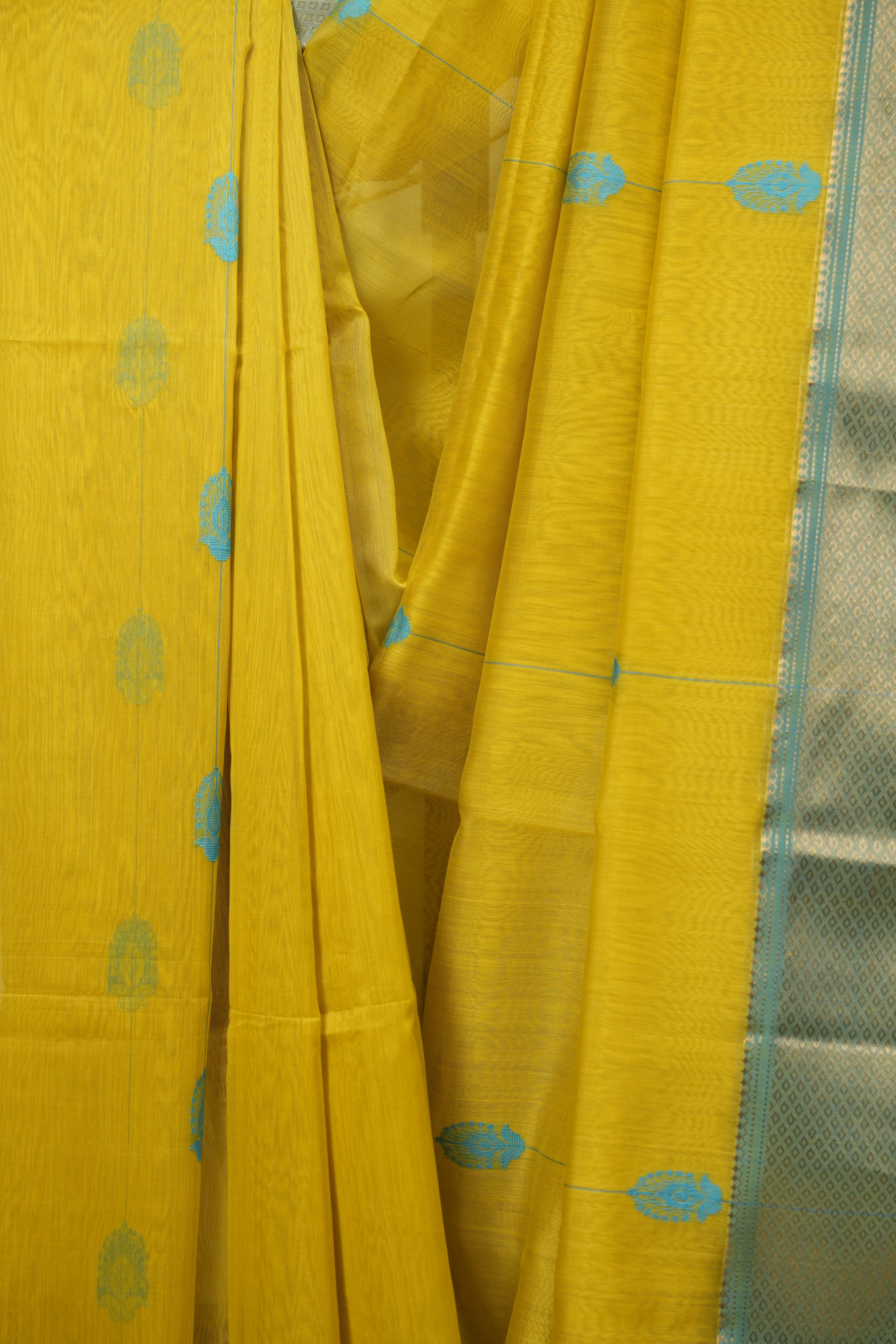 Lemon Yellow Maheshwari Saree - SRLYMS1276