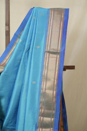 Blue Silk Paithani Saree - SRBSPS782