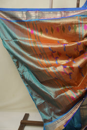 Blue Silk Paithani Saree - SRBSPS782