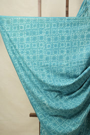 Turquoise Blue HBP Cotton Saree - SRTBCS3151