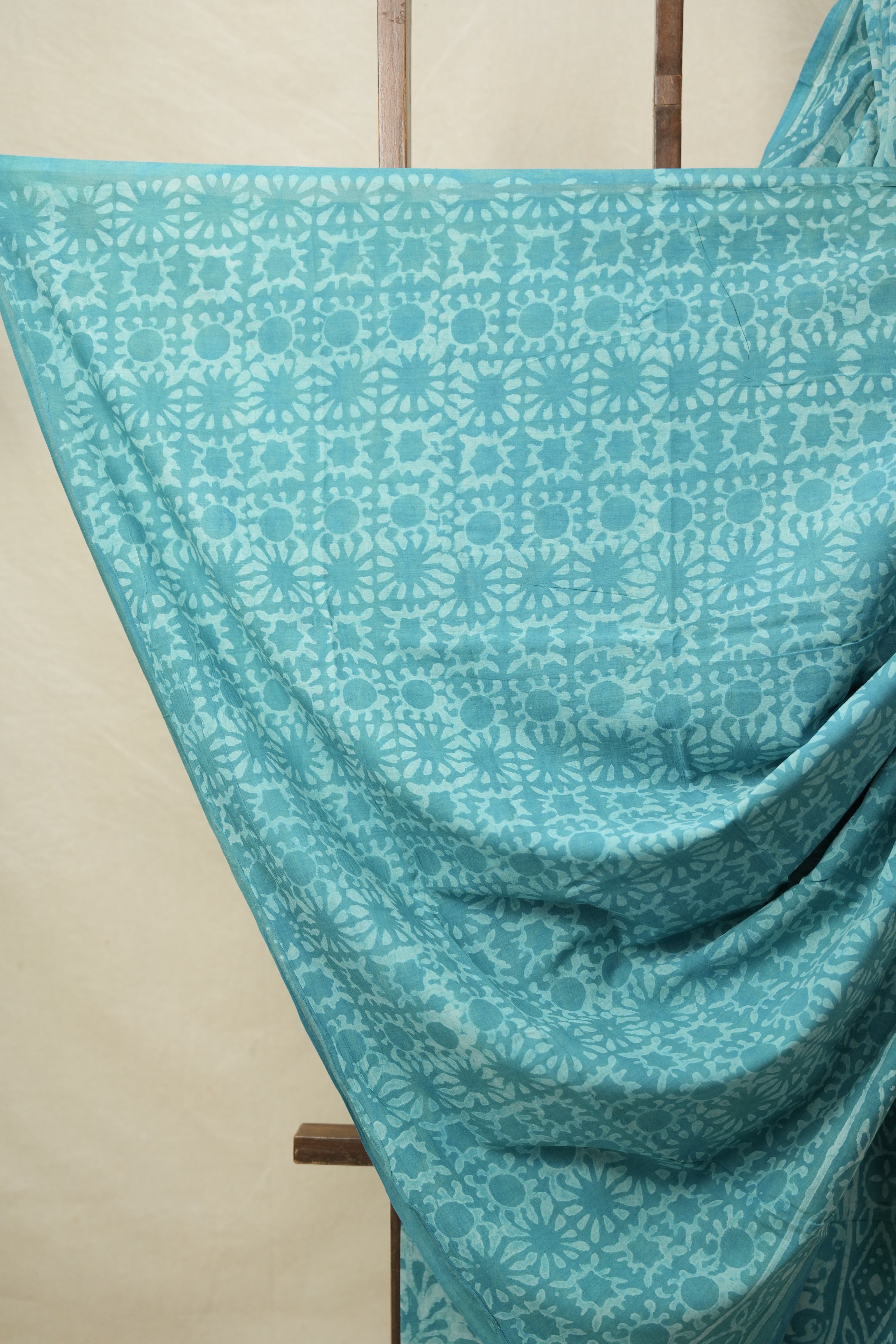 Turquoise Blue HBP Cotton Saree - SRTBCS3151
