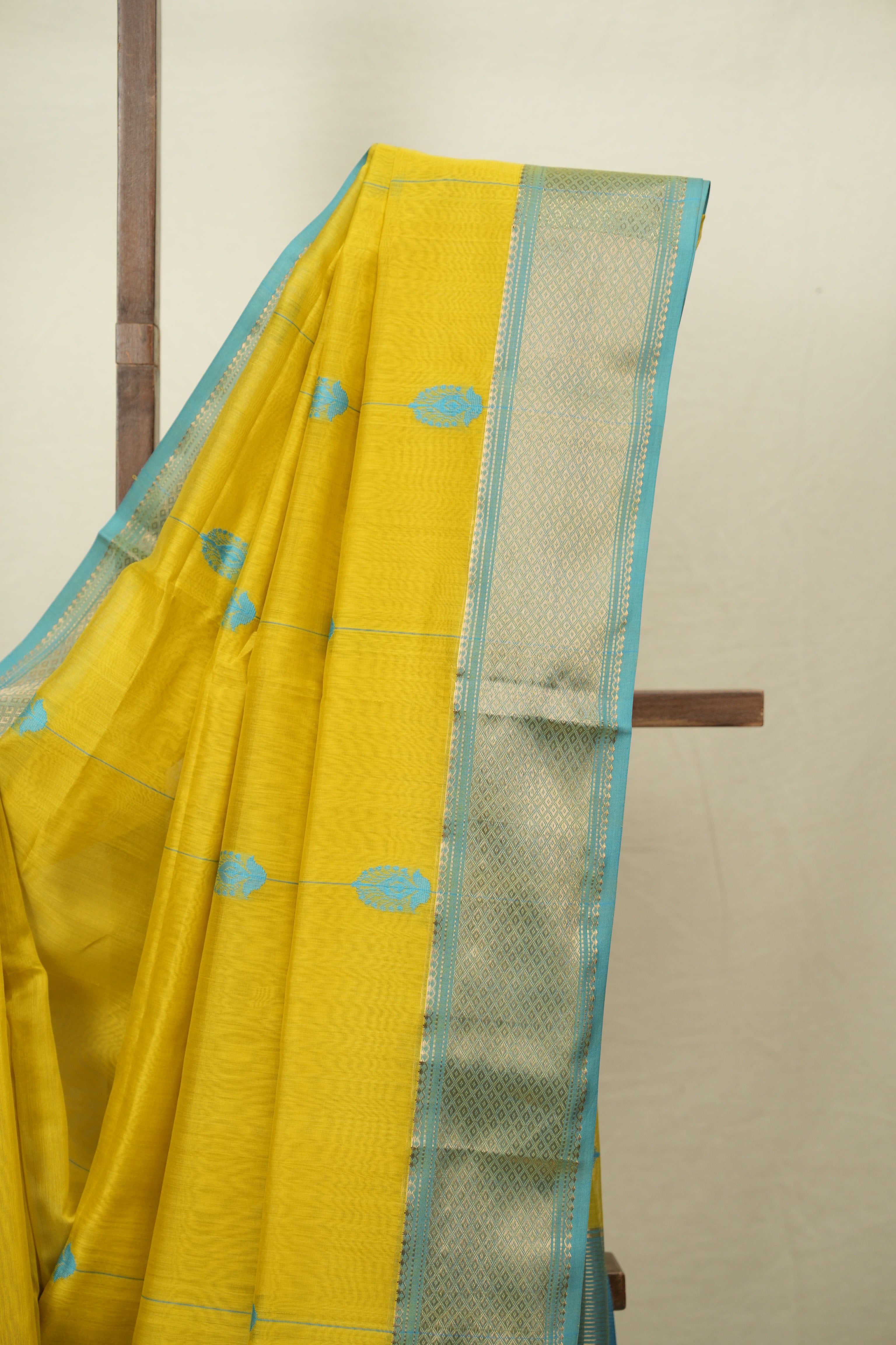 Lemon Yellow Maheshwari Saree - SRLYMS1276