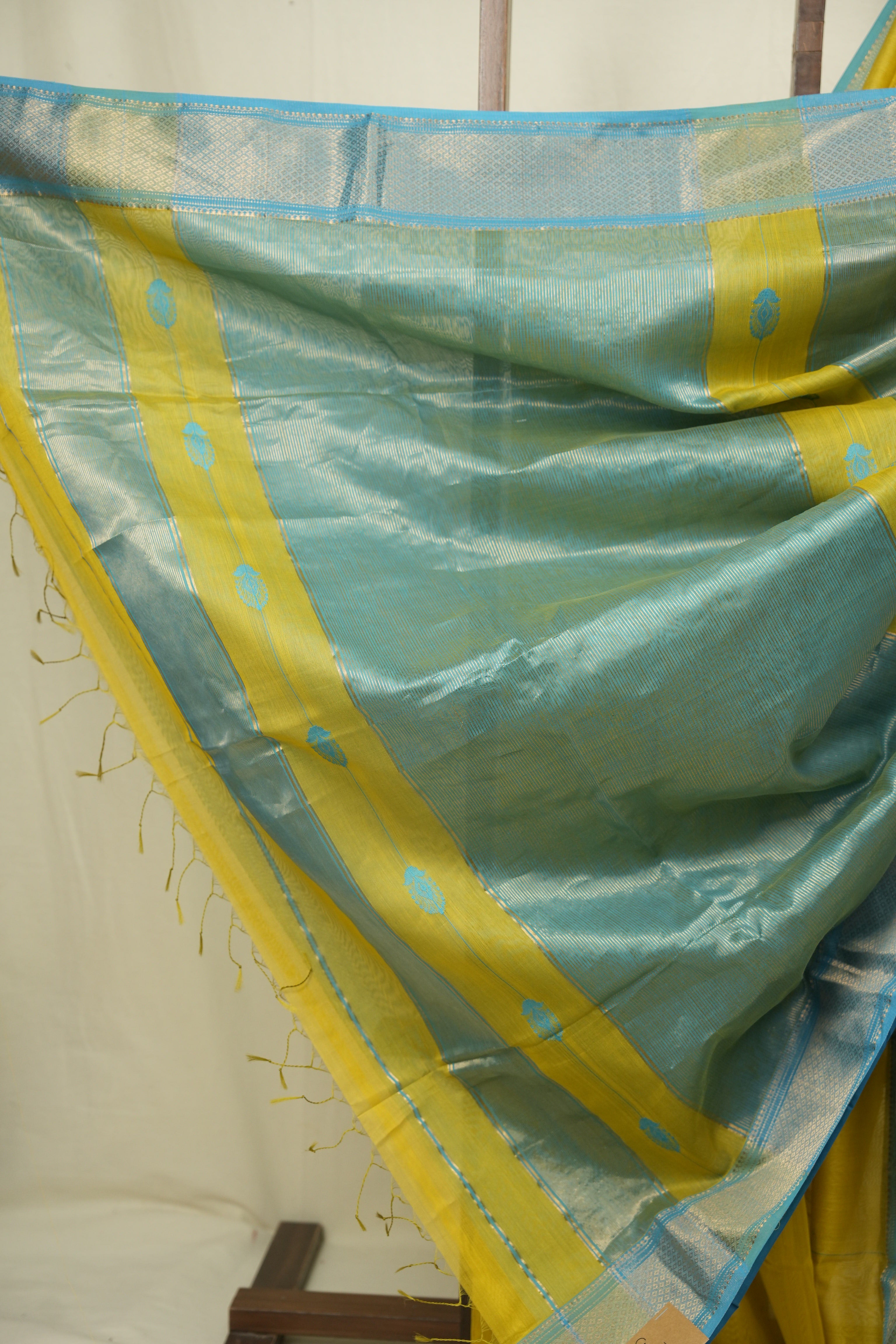 Lemon Yellow Maheshwari Saree - SRLYMS1276