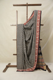 Black HBP Cotton Saree - SRBCS3149