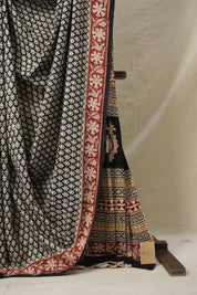 Black HBP Cotton Saree - SRBCS3149