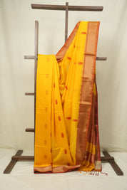 Yellow Maheshwari Saree - SRYMS1278