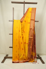 Yellow Maheshwari Saree - SRYMS1278