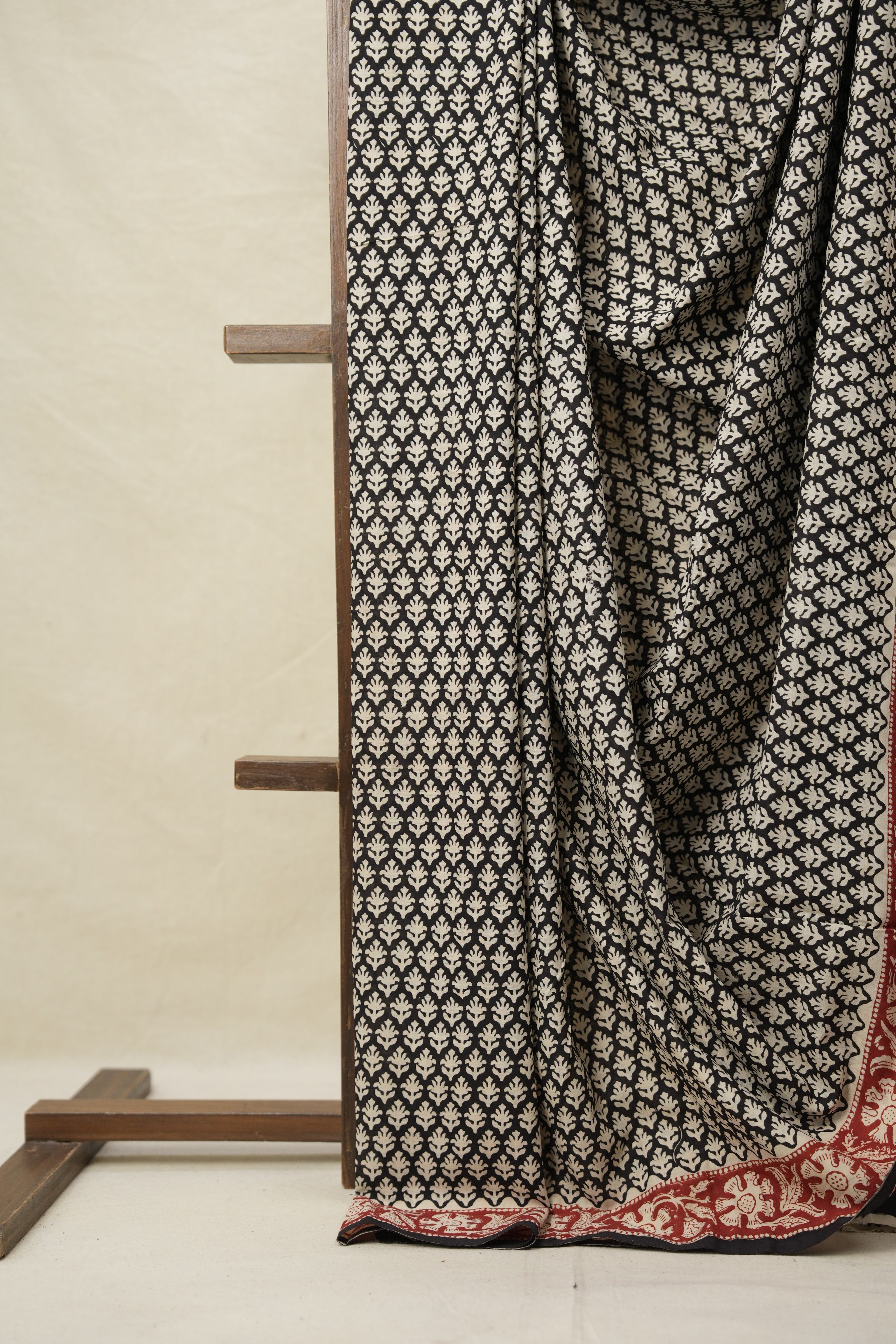 Black HBP Cotton Saree - SRBCS3149