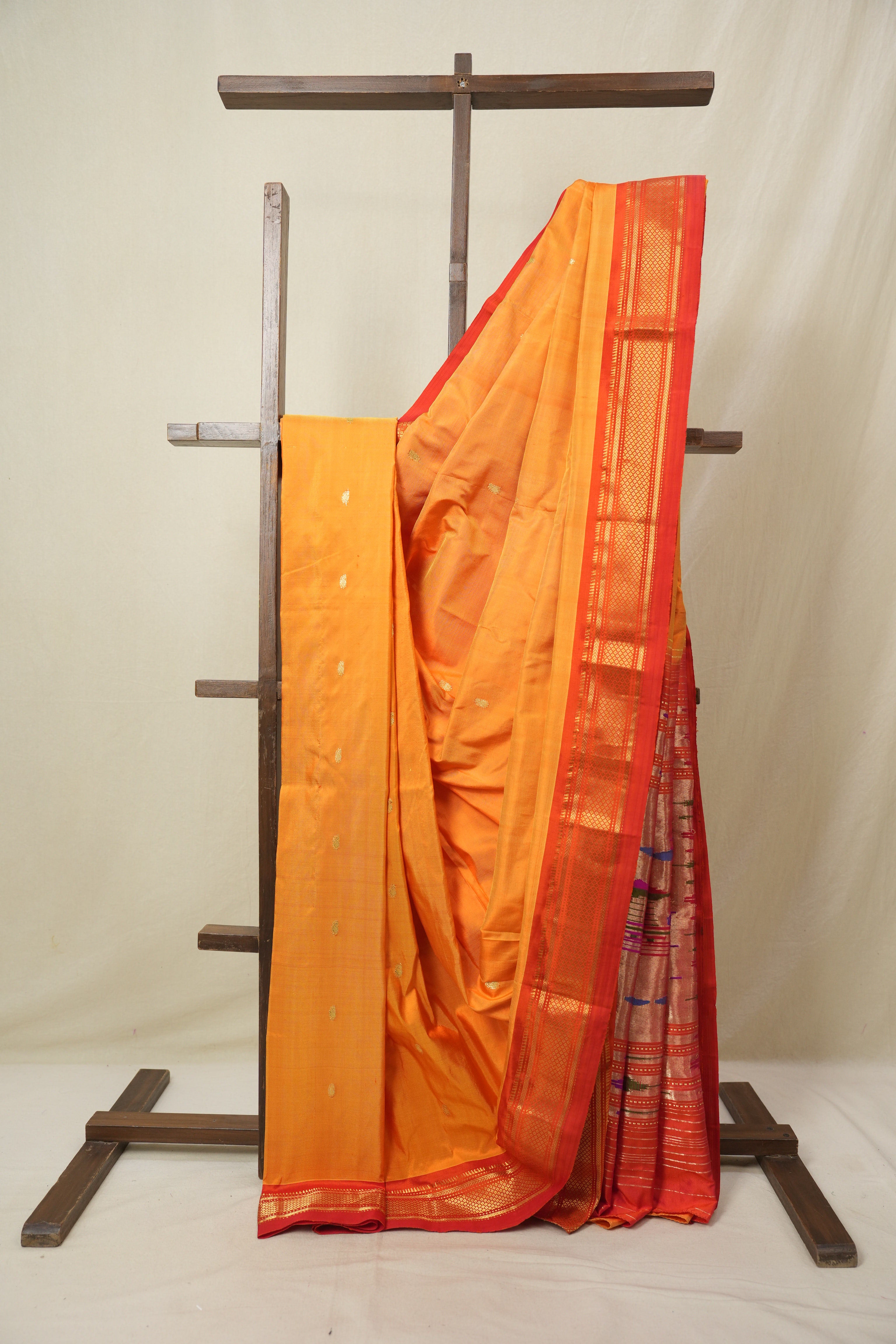 Orange Silk Paithani Saree - SROSPS784