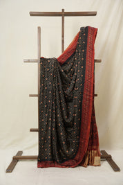 Black HBP Modal Silk Saree - SRBMSS647
