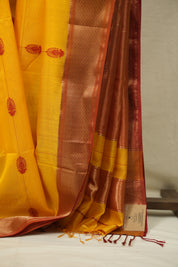 Yellow Maheshwari Saree - SRYMS1278