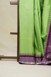 Pista Green Gadwal Silk Saree - SRPGGSS538