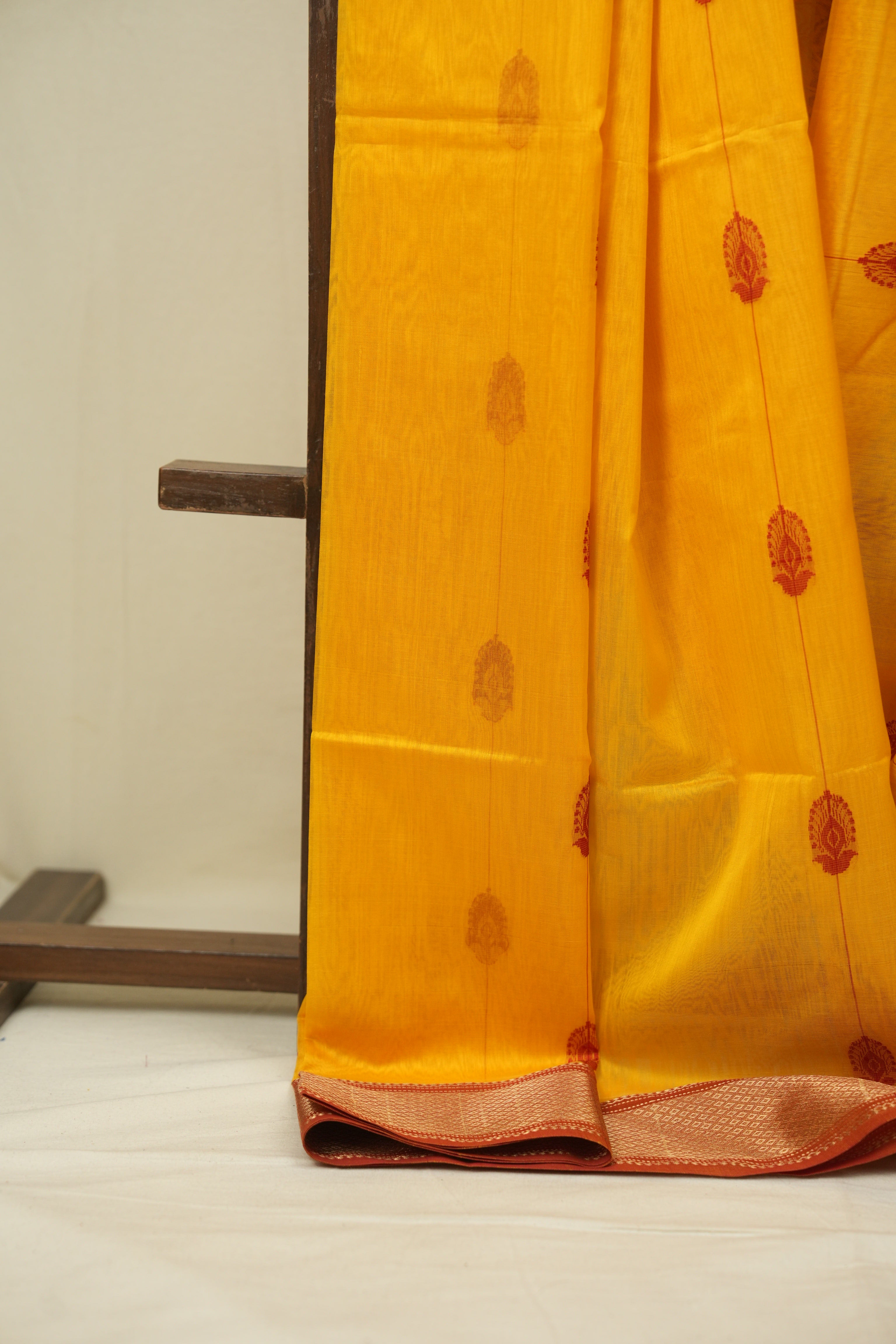 Yellow Maheshwari Saree - SRYMS1278