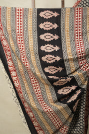 Black HBP Cotton Saree - SRBCS3149