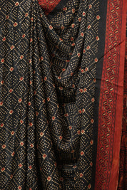 Black HBP Modal Silk Saree - SRBMSS647