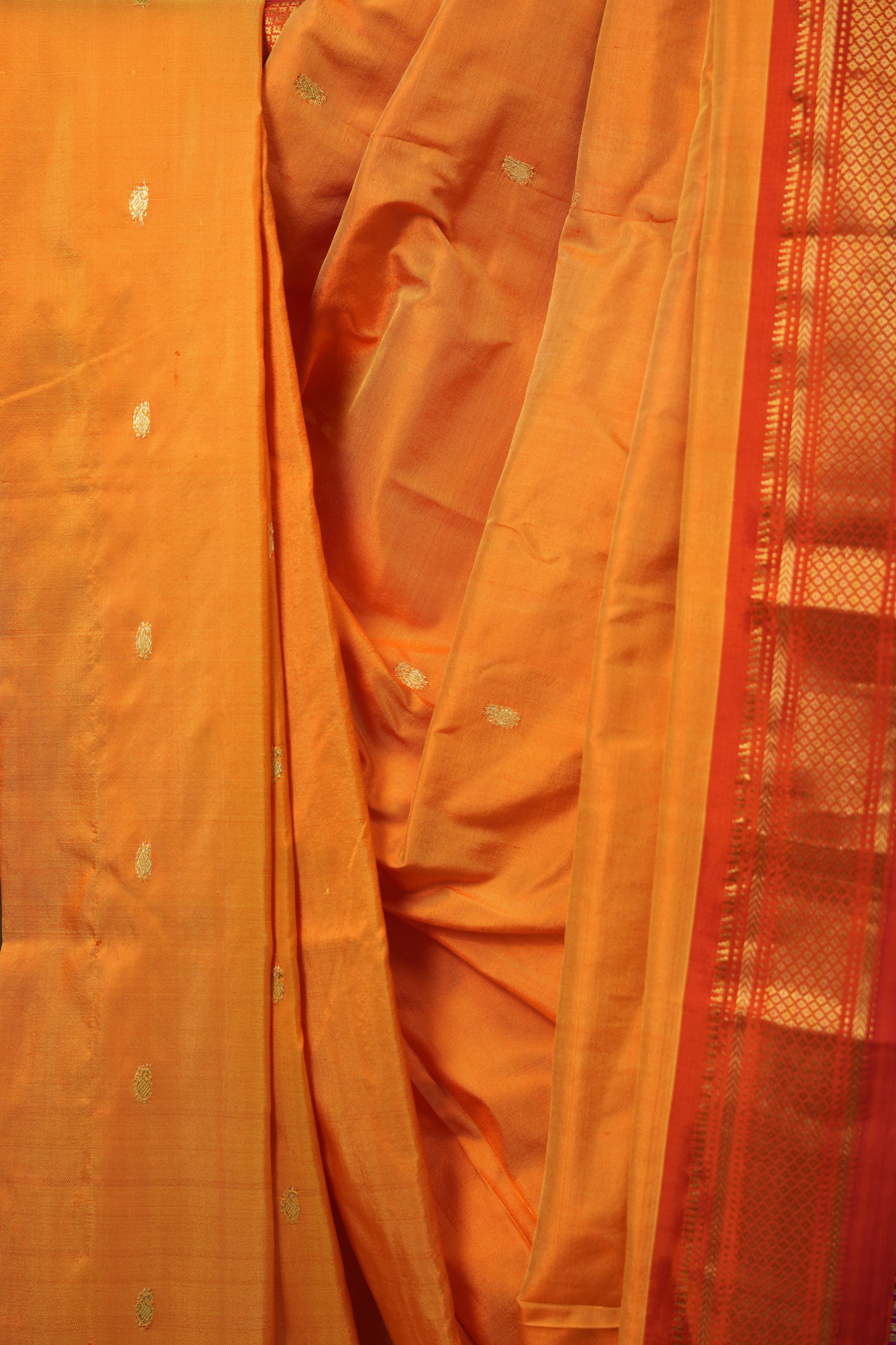 Orange Silk Paithani Saree - SROSPS784