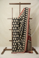 Black HBP Cotton Saree - SRBCS3147
