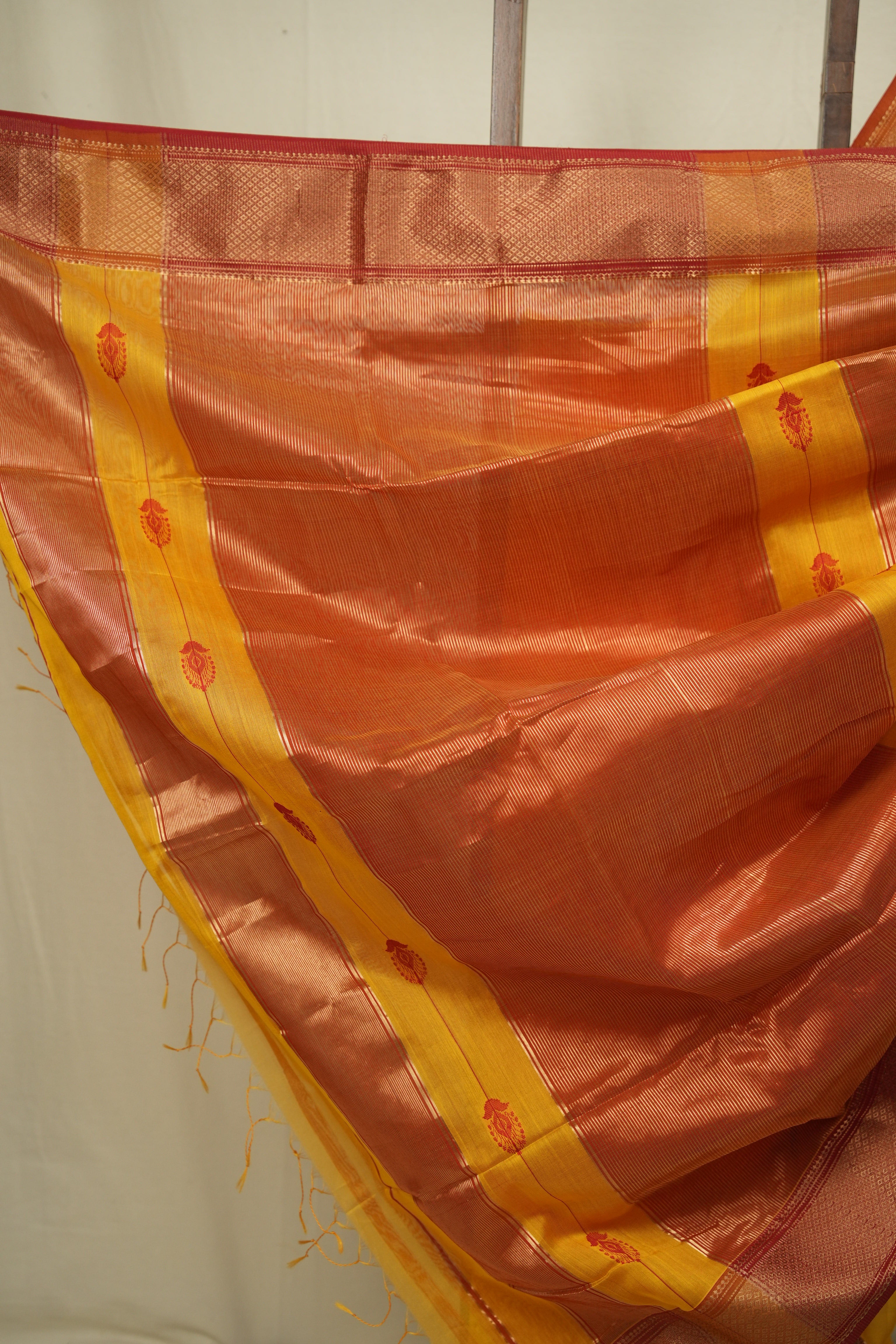 Yellow Maheshwari Saree - SRYMS1278