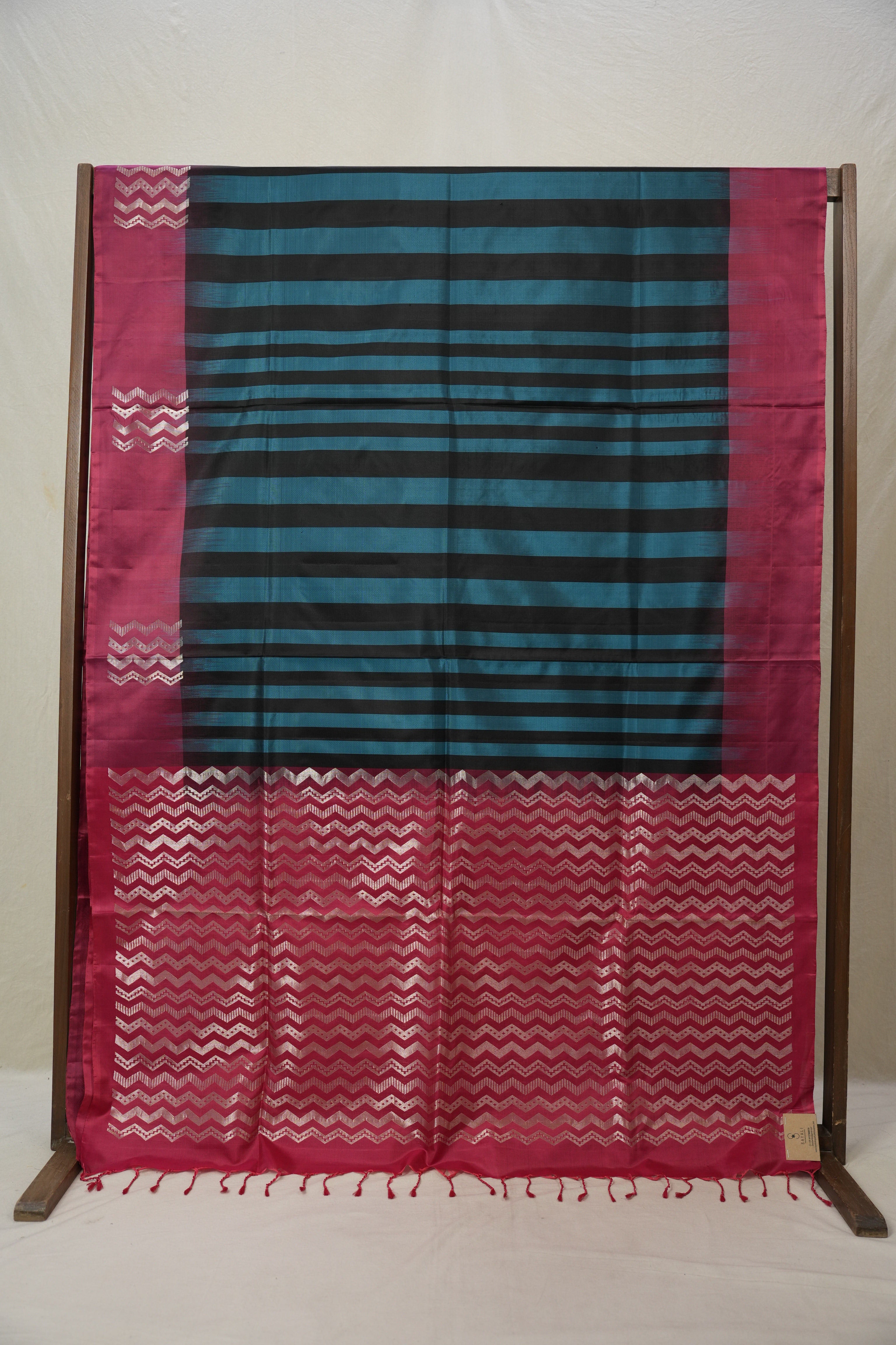 Black & Blue Soft Silk Saree - SRBBSSS357