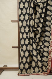 Black HBP Cotton Saree - SRBCS3147