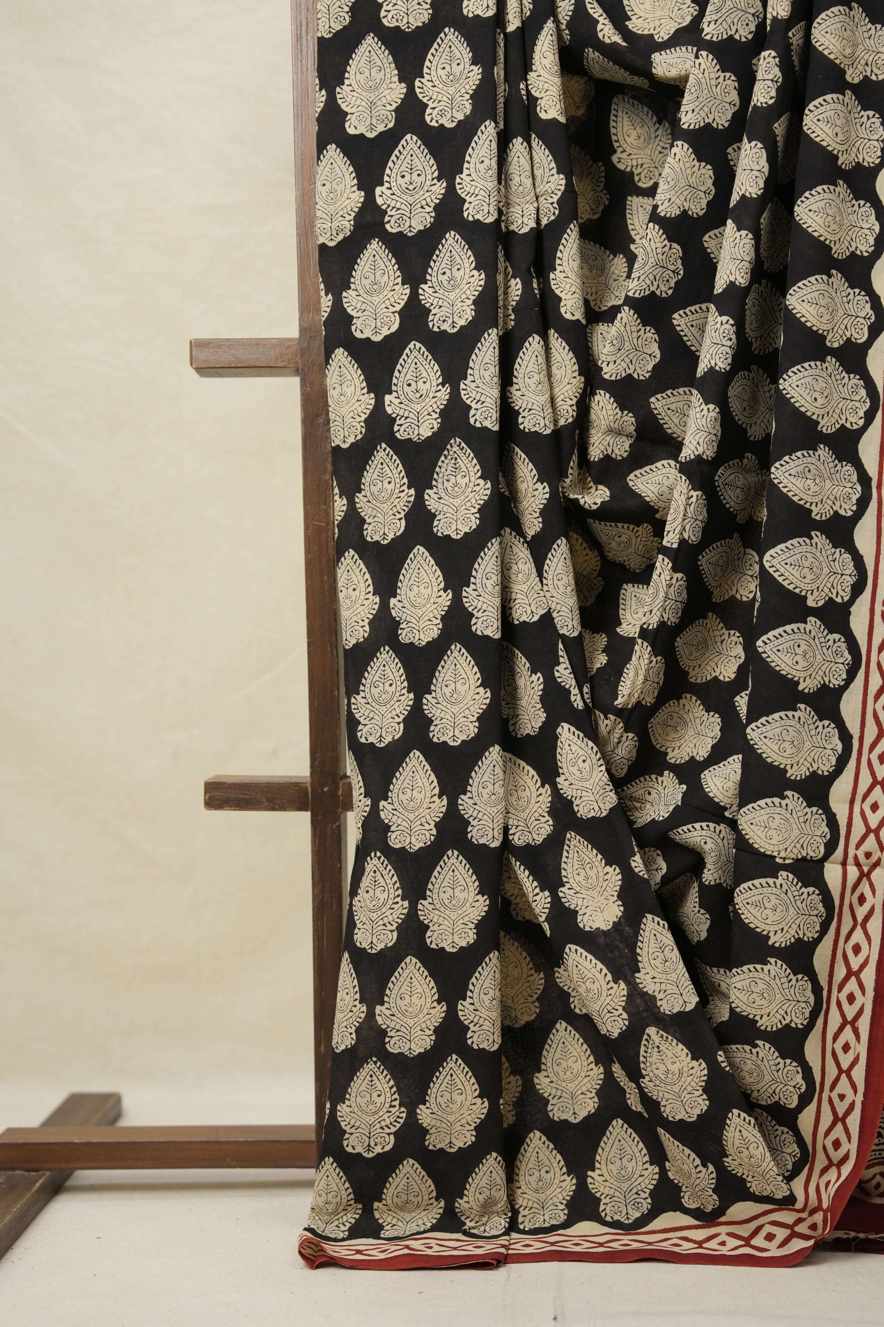 Black HBP Cotton Saree - SRBCS3147