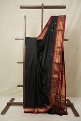 Black Silk Paithani Saree - SRBSPS777