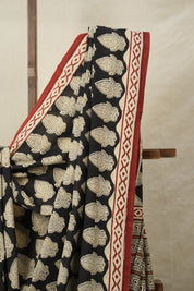 Black HBP Cotton Saree - SRBCS3147