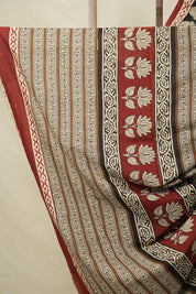 Black HBP Cotton Saree - SRBCS3147