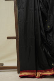 Black Silk Paithani Saree - SRBSPS777
