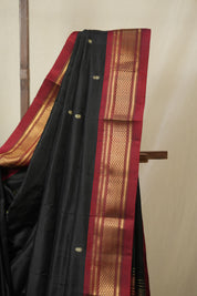 Black Silk Paithani Saree - SRBSPS777