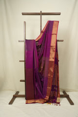 Two Tone Purple Maheshwari Saree - SRTTPMS1277