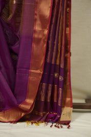 Two Tone Purple Maheshwari Saree - SRTTPMS1277