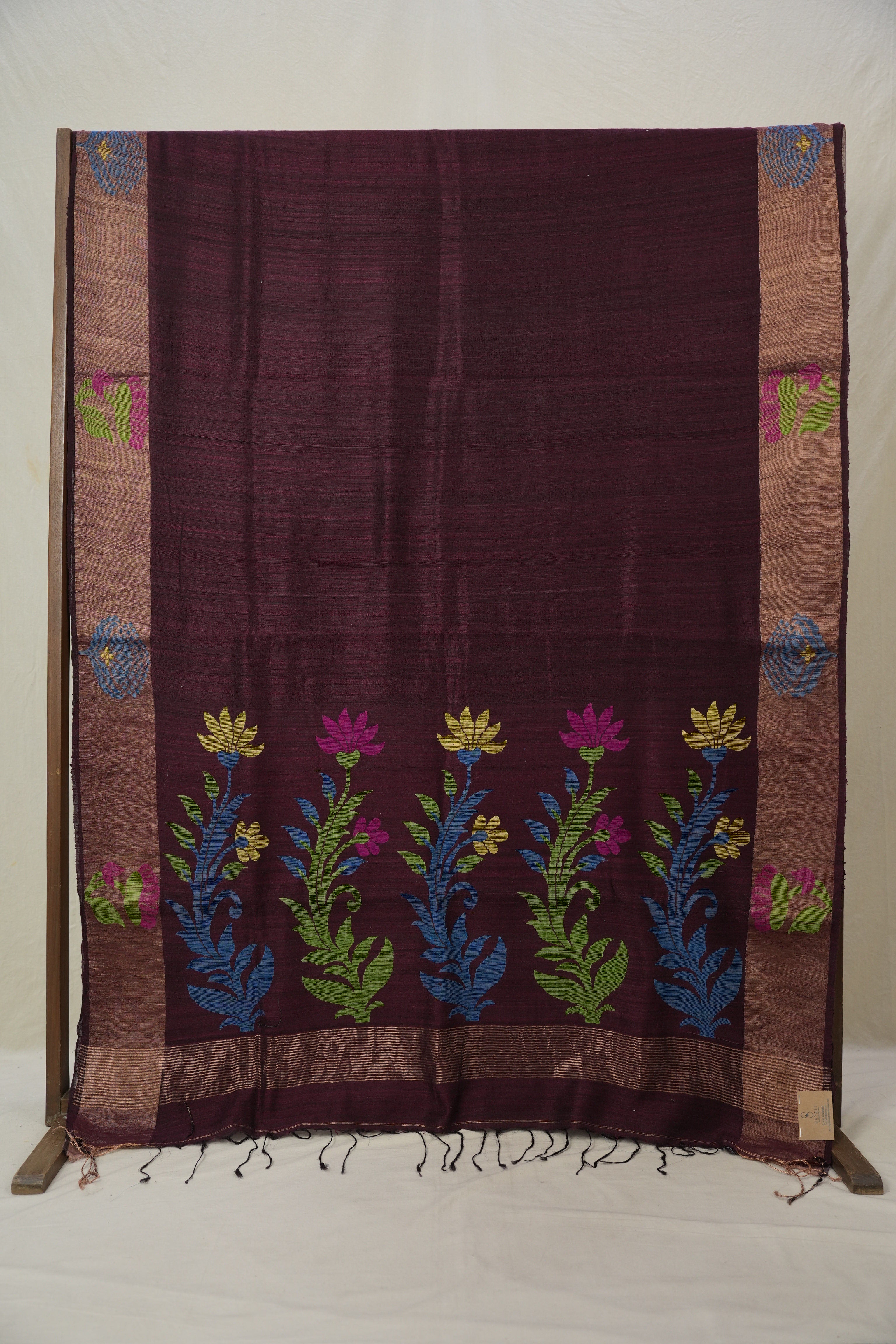 Wine Matka Silk Jamdani Saree - SRWMSJS94