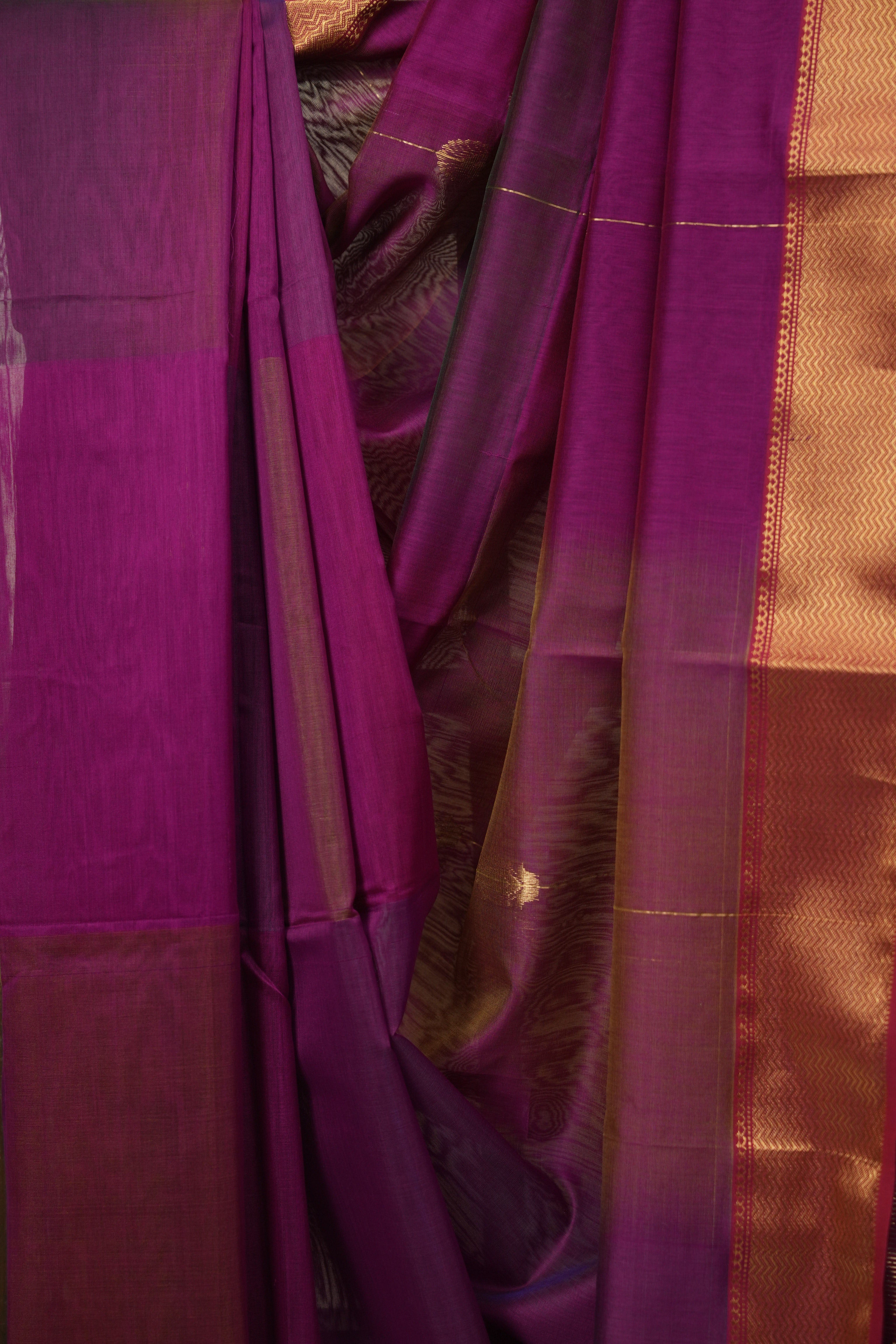 Two Tone Purple Maheshwari Saree - SRTTPMS1277