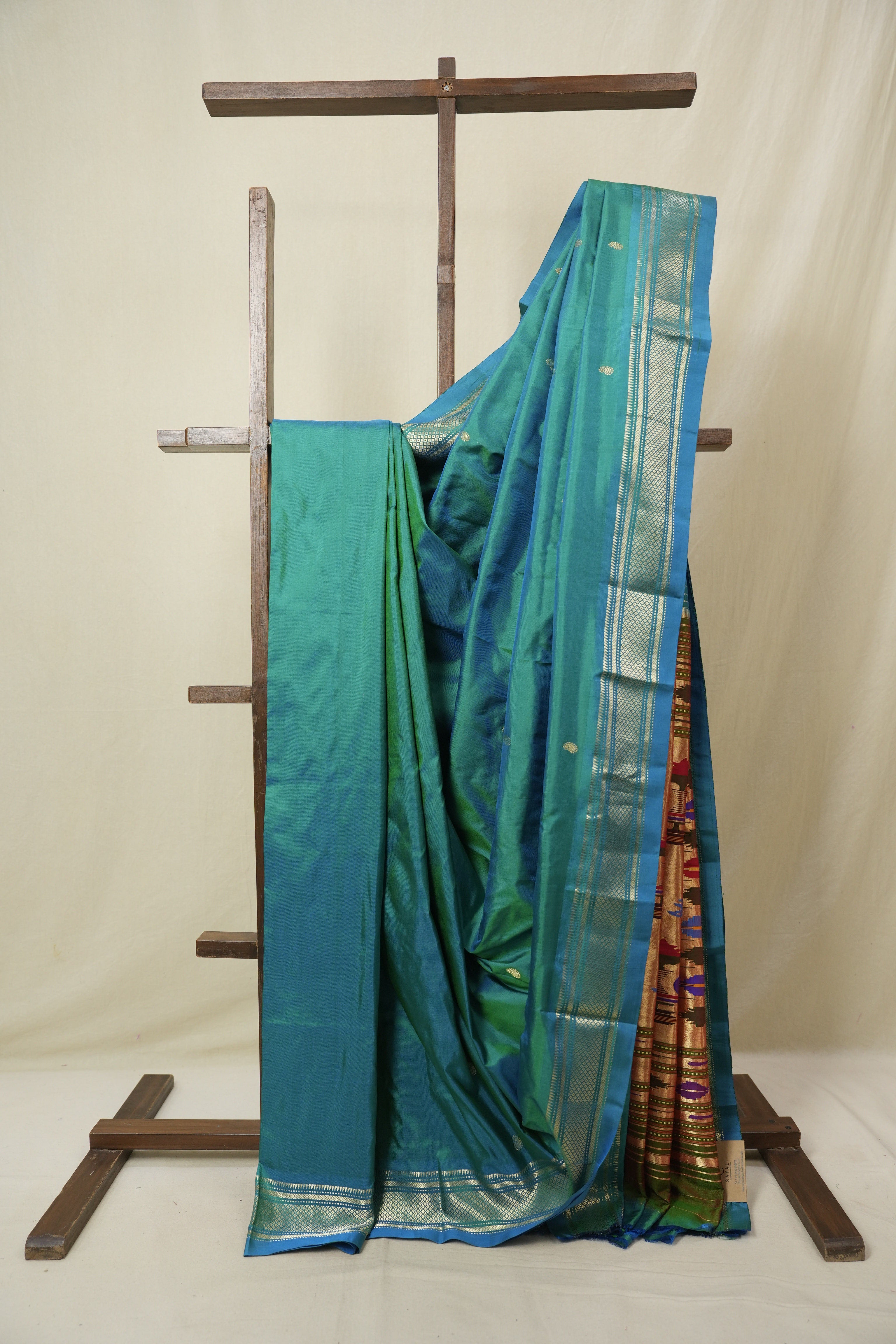 Peacock Blue Silk Paithani Saree - SRPBSPS787