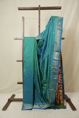 Peacock Blue Silk Paithani Saree - SRPBSPS787