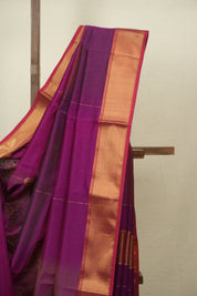 Two Tone Purple Maheshwari Saree - SRTTPMS1277