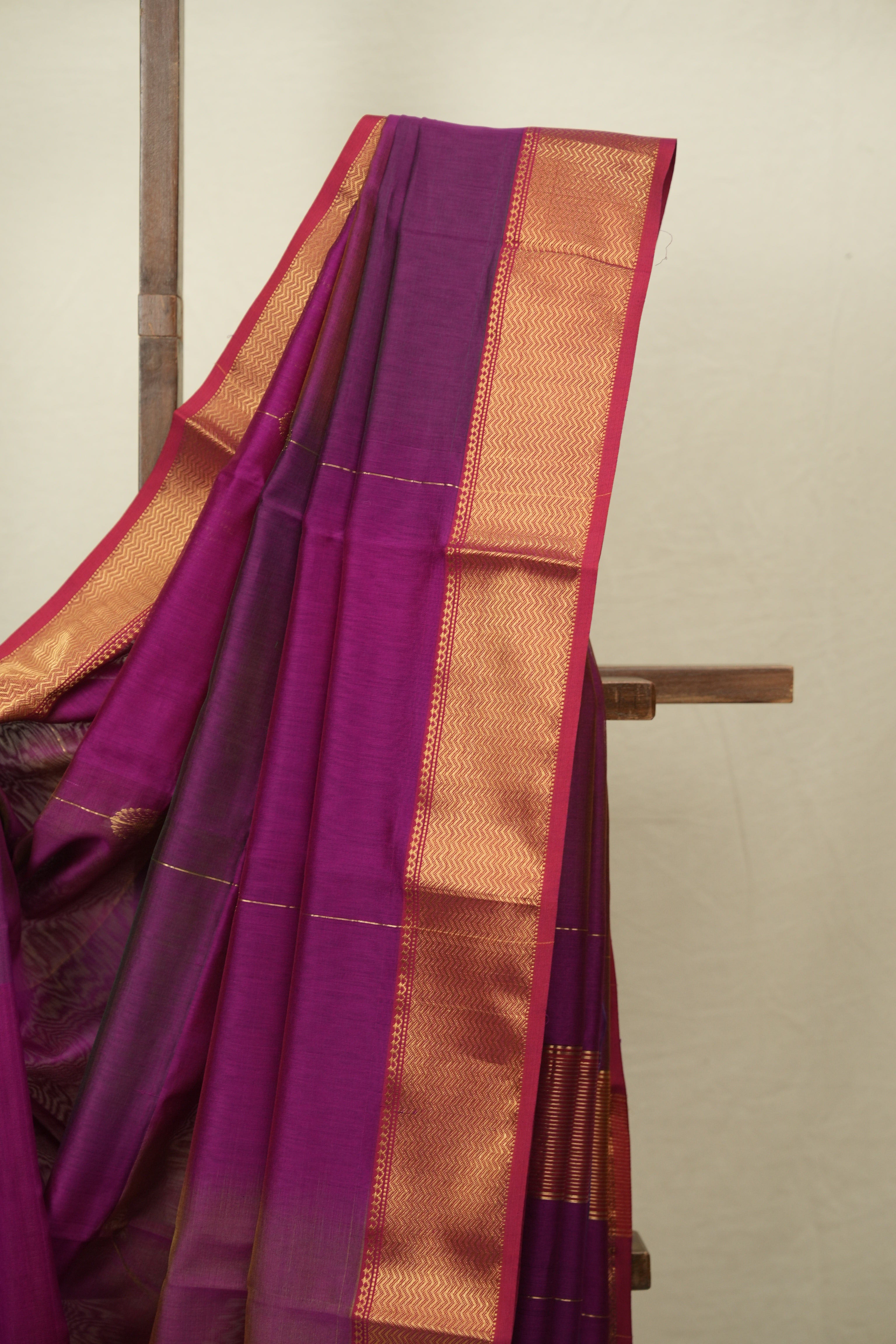 Two Tone Purple Maheshwari Saree - SRTTPMS1277
