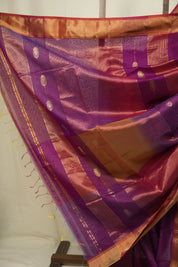 Two Tone Purple Maheshwari Saree - SRTTPMS1277