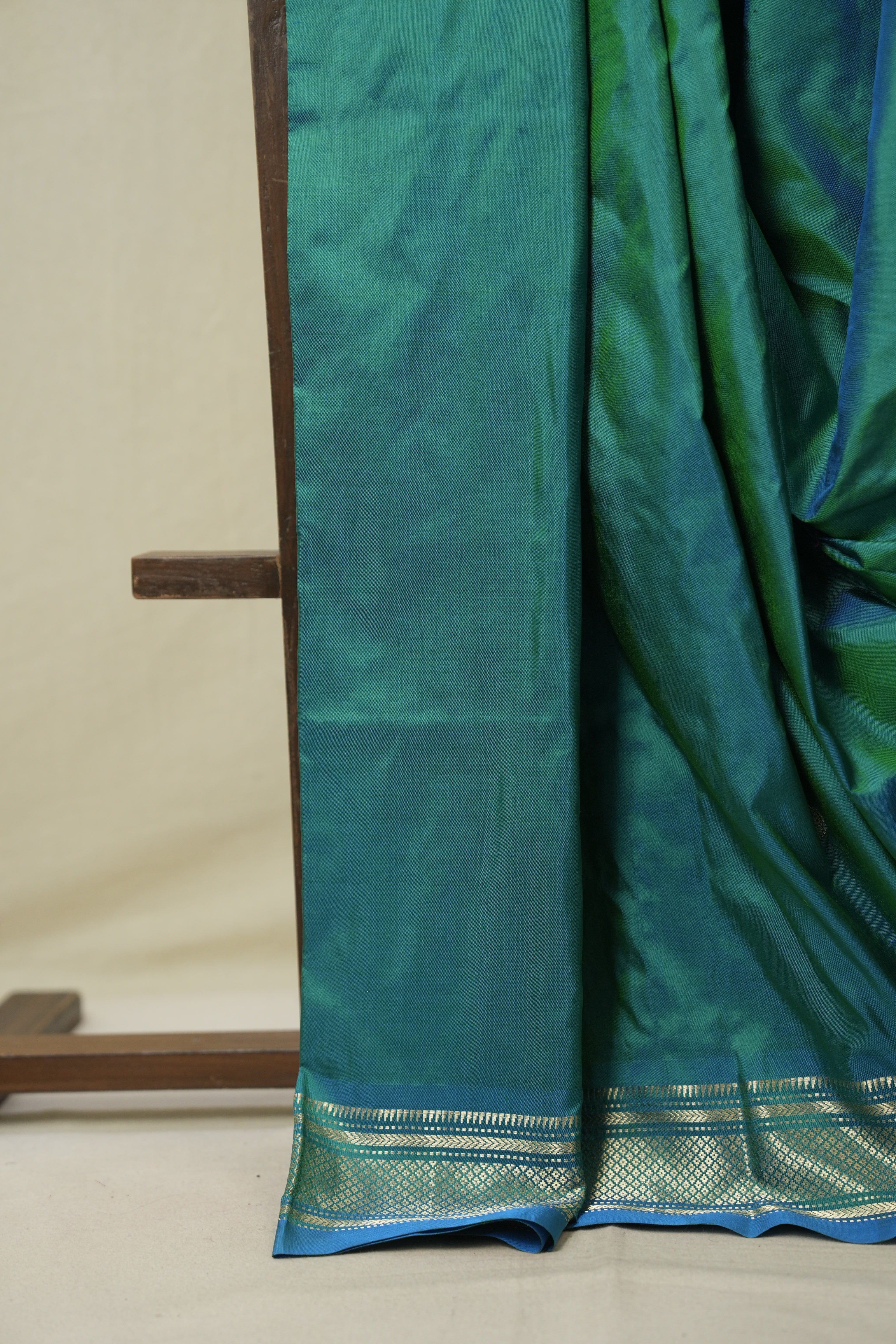 Peacock Blue Silk Paithani Saree - SRPBSPS787