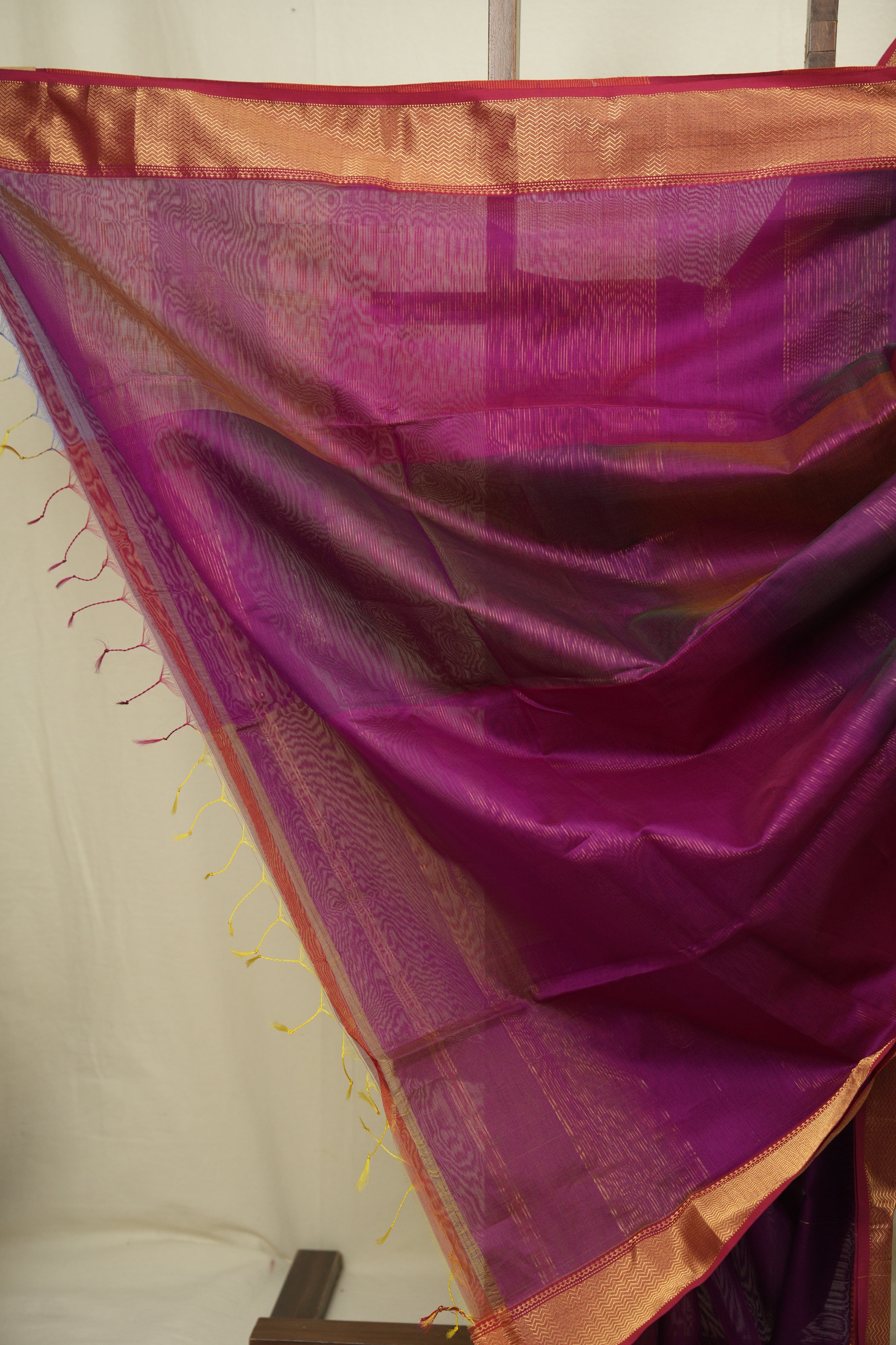 Two Tone Purple Maheshwari Saree - SRTTPMS1277