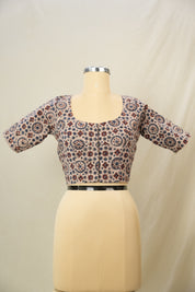 Cream Beige HBP Ajrakh Cotton Blouse - SRCBACB36